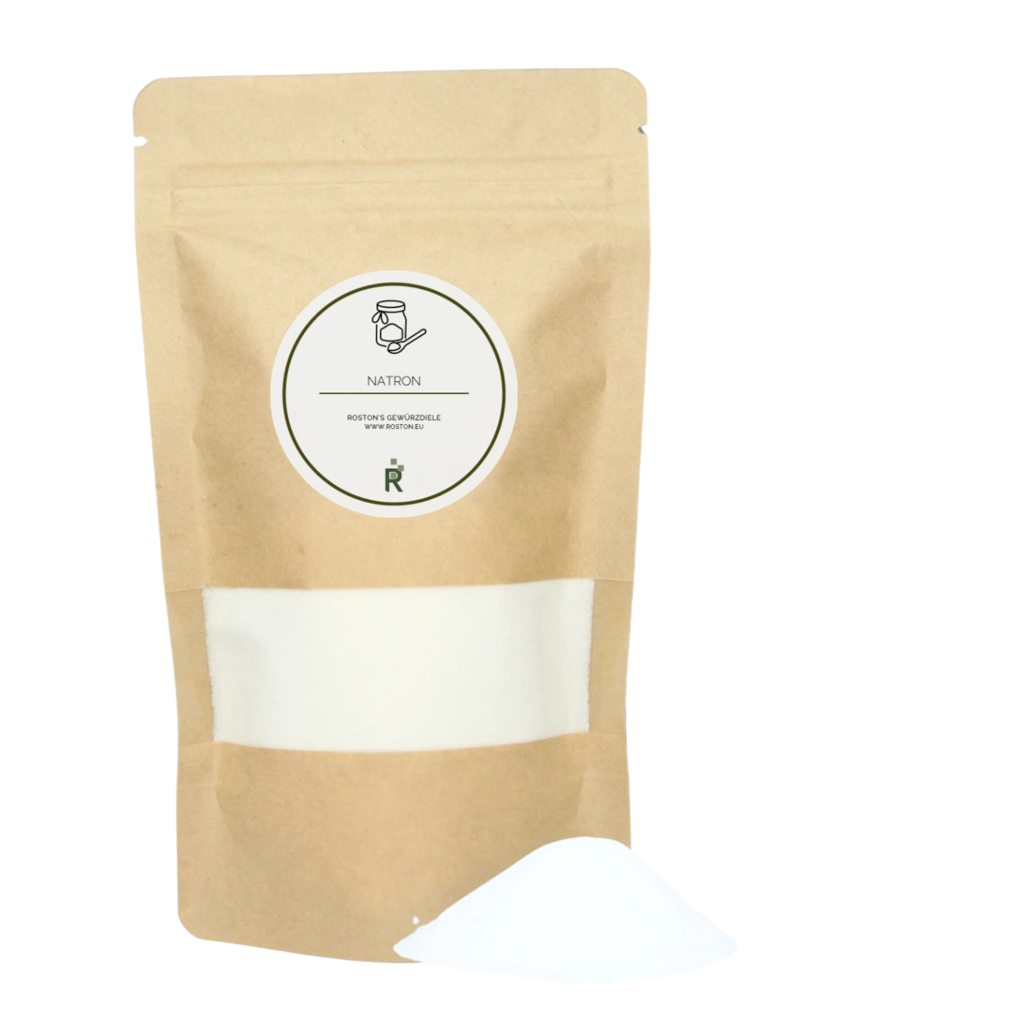 Auf diesem Bild sieht man Natron vor einer Verpackung.